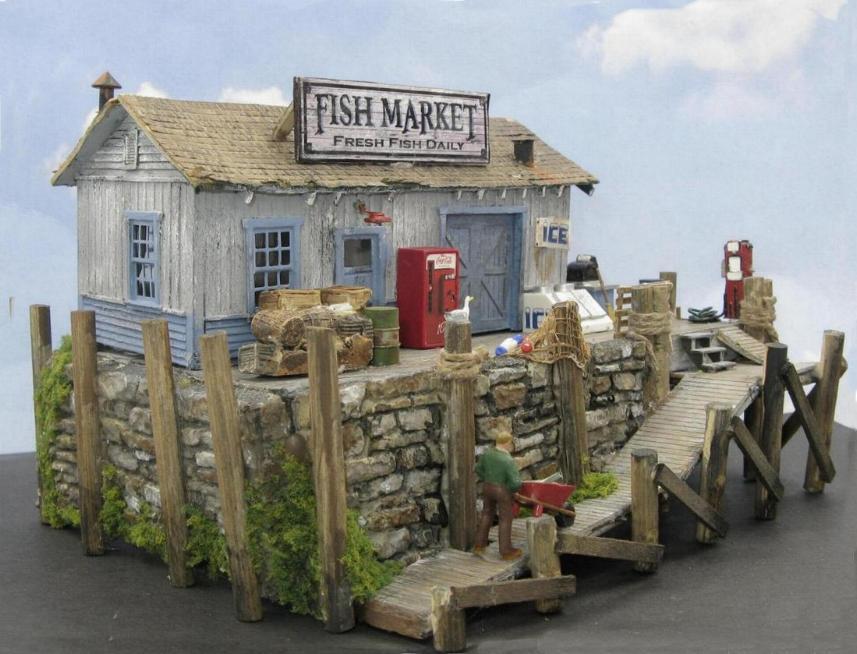 HO scale fish market